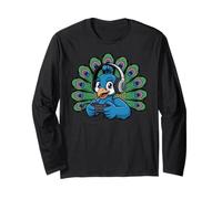 Lustiges Gamer Pfau Video Games Jungen Kinder Gaming Langarmshirt