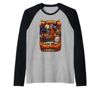Lustiges Halloween-Grill-Design mit Aufschrift Dad Running Out of Propan Raglan