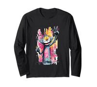 Lustiges Katzen-Graffiti-Pop-Zeichen, grafisches Kunst-Schild Langarmshirt