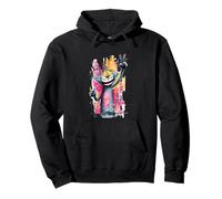 Lustiges Katzen-Graffiti-Pop-Zeichen, grafisches Kunst-Schild Pullover Hoodie
