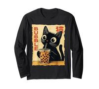 Lustiges Kawaii Katzen Bubble Tea Japanische Langarmshirt
