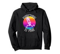 Lustiges, kopfloses Skelett, laufend, Retro, Farbverlauf, Kreis-Design Pullover Hoodie