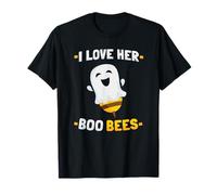 Lustiges Paar-Halloween-Kostüm mit Aufschrift "I Love Her Boo Bees" T-Shirt