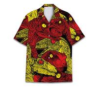 Lustiges Pferd Hawaiihemden für Männer und Frauen, Liebespferderennen Hawaii-Sommer Kurzarm Casual Relaxed Fit Button-Down, Dinosaurier 1, XX-Large