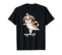 Lustiges Shih Tzu Skater Skateboard Ballerina Mama Papa Kinder T-Shirt