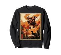 Lustiges Staffy Dog Meme, niedlicher japanischer Retro-Art-Hund Sweatshirt