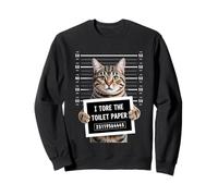 Lustiges Tabby Cat Mugshot I Tore The Toilet Paper Sweatshirt