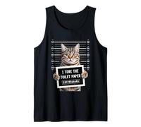 Lustiges Tabby Cat Mugshot I Tore The Toilet Paper Tank Top