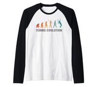 Lustiges Tennis-Liebhaber-Shirt Evolution Of Man Fun Sport Tee Herren Raglan