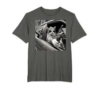 Lustiges Vintage Gangster Cat Meme Cat Dad Women Graphic Tee T-Shirt
