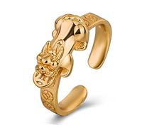LUTAKU Feng Shui Pixiu Mantra-Ring, buddhistisches Glücksamulett, Mantra, doppelter Schutz, Reichtum, Liebe, Gesundheit, Geschenk für Männer und Frauen, Metall