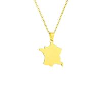 LUTAKU Frankreich-Karten-Halskette für Damen und Herren, Frankreich-Halsketten-Anhänger, Edelstahl-Karten-Schmuck-Zubehör