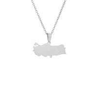 LUTAKU Türkei-Karten-Halskette für Damen und Herren, Türkei-Halskette, Anhänger, Charm, Edelstahl-Karten-Schmuck-Zubehör