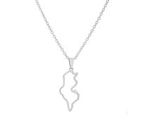 LUTAKU Tunesien-Karten-Halskette für Damen und Herren, Tunesien-Halskette, Anhänger, Edelstahl, Karten-Schmuck-Zubehör