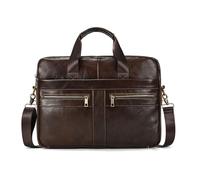 LUUFAN 15,6 Zoll Leder Aktentaschen Laptop Messenger Bags Business Satchel Büro Reise Computer Handtasche Umhängetasche für Herren (3316-Braun)