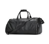 LUUFAN Echtes Leder Garment Bag Großes Fassungsvermögen Reisetasche Business Suit Carrier Bag mit Schuhfach, Männer Frauen Duffel Taschen für Overnight Gym Sports Weekend, Schwarz