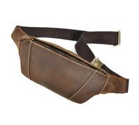 LUUFAN Echtes Leder Gürteltasche für Männer Mehrere Taschen Slim Fanny Pack Verstellbare Gürteltasche für Outdoor Running Wandern und Reisen, Braun