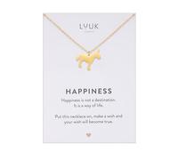 LUUK LIFESTYLE hochwertige Edelstahlkette mit Esel Anhänger, minimalistisches Design, wasserfest und hautverträglich, alltagstaugliches Accessoire, Gold