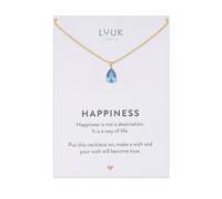 LUUK LIFESTYLE Zirkonia Halskette mit Tropfen Anhänger, 50cm verstellbar, wasserfest, Edelstahl Schmuck mit Edelstein, Solitär Kristall Design, Geschenk Geburtstag Weinachten