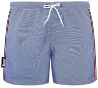 Luvanni Badehose für Herren Schnelltrocknende Badeshorts 19v2 mit Kordelzug Beachshorts Boardshorts Schwimmhose Männer mit Muster Streifen Streifenmuster gestreift blau weiß S