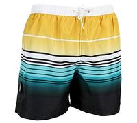 Luvanni Badehose für Herren Schnelltrocknende Badeshorts 580 mit Kordelzug Beachshorts Boardshorts Schwimmhose Männer gestreift Streifen Streifenmuster Farbe Bunt XXL