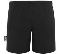 Luvanni Badehose für Herren Schnelltrocknende Badeshorts mit Kordelzug Beachshorts Boardshorts Schwimmhose Männer gestreift Streifen Streifenmuster Palmen, Schwarz, L