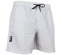 Luvanni Badehose für Herren Schnelltrocknende Badeshorts Style-1 mit Kordelzug Beachshorts Boardshorts Schwimmhose Männer Streifen Streifenmuster Farbe Grau XL
