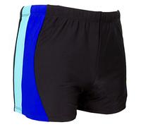 Luvanni Badehose für Herren Schwimmhose Männer kurz eng anliegend Badeshorts gestreift Streifen blau rot schwarz grau Streifenmuster Farbe gestreift XL