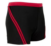 Luvanni Herren Badehose Schwimmhose Männer kurz eng anliegend Badeshorts gestreift Streifen rot blau Streifenmuster *Print* Farbe gestreift S