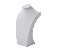 Luwecf Halskette Präsentationsständer Schmuckbüste Samt Schmuckständer Schmuckhalter mit Dekorativem Design für Schmuckgeschäft Messestand Wohnzimmer Sammlun, Grau 30cm Höhe