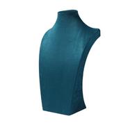 Luwecf Halskette Präsentationsständer Schmuckbüste Samt Schmuckständer Schmuckhalter mit Dekorativem Design für Schmuckgeschäft Messestand Wohnzimmer Sammlun, Grün 40cm Höhe