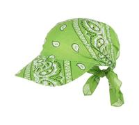 Luwecf Headscarf Bandana Cap Damen Kopftuch Turban Kappe mit Breitem Schirm Polyester Sonnenschutzmodul Komfort für Radfahren Musikfestivals Reisen, GrÜn