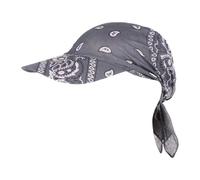 Luwecf Headscarf Bandana Cap Damen Kopftuch Turban Kappe mit Breitem Schirm Polyester Sonnenschutzmodul Komfort für Radfahren Musikfestivals Reisen, Grau