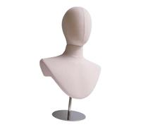 Luwecf Mannequin Kopf Modell für Hut Display Perücken Ständer Kopfbedeckungen Halter für Vielfalt Metall Basis Aus Stoff mit Eleganter Optik für Laden Fotoau, Silberbasis