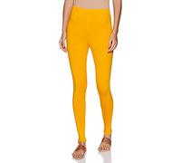 LUX LYRA Indische Churidar Leggings für Frauen - Lange Churidaar Yogahose Tanzhose für Kurtis Salwar, Tops oder Freizeitkleid - Baumwolle Spandex 4-Wege-Stretch (Kurkuma)