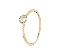 LUXENTER Naadim Ring aus 925er-Sterlingsilber mit glänzendem Zirkonia, 18 Karat Gelbgold