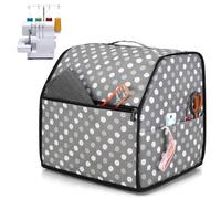 Luxja Abdeckhaube für Overlock, Schutzhülle für Overlocker-Nähmaschine, Overlock Zubehör Staubschutzhaube, Graue Punkte