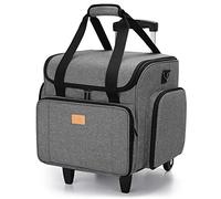 Luxja Abnehmbar Nähmaschine Trolley, Nähmaschinentrolley mit Abnehmbarer Unterlage, Nähmaschinentasche für Nähmaschine und Zubehör (Nur Eine Leere Tasche Enthalten), Grau