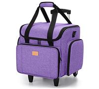 Luxja Abnehmbar Nähmaschine Trolley, Nähmaschinentrolley mit Abnehmbarer Unterlage, Nähmaschinentasche für Nähmaschine und Zubehör (Nur Eine Leere Tasche Enthalten), Lila