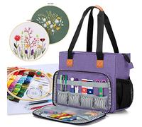Luxja Aufbewahrungstasche Stickerei Set, Handarbeitstasche für Embroidery Werkzeug, DIY Tasche für Kreuzstich Set, (Leere Tasche), Lila