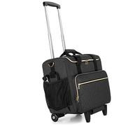Luxja Lehrertasche Trolley, Laptoptasche Mit Rollen | Arbeitstasche für DArbeitstasche für Damen, Aktentasche für Lehrer und Lehrerin, (OHNE ZUBEHÖR), Schwarz