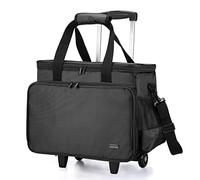 Luxja Nähmaschinen-Trolley, Nähmaschinentasche Trolley, Tasche für Nähmaschine und Extra Nähzubehör, Schwarz