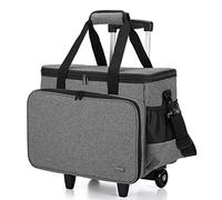 Luxja Nähmaschinen-Trolley, Nähmaschinentasche Trolley, Tasche für Nähmaschine und Extra Nähzubehör, Grau