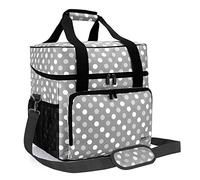 Luxja Overlock Tasche für Overlock Maschinen, Overlocktasche für Aufbewahrung Overlock-Nähmaschinen, Coverlocktasche für Transport Overlockmaschine und Zubehör, 33CM x 30,5CM x 34CM, Graue Punkte