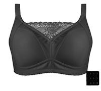 LUXRUB Mastektomie-BH mit Taschen für Brustprothesen, kabellos, volle Abdeckung – Schwarz 36/80C