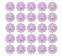 Luxshiny 50 Stück Kreative Dekorative Knöpfe aus Kunstharz mit Diamantverzierung 15mm Runde Blumenform für Selbstgemacht Bastelarbeiten und Kleidungsschmuck