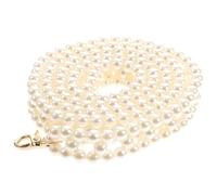 Luxshiny Perlen Handtaschenkette mit Abnehmbarem Riemen und Zwei Metallverschlüssen Selbstgemacht Accessoire für Damen Schultertasche und Clutch in Weiß