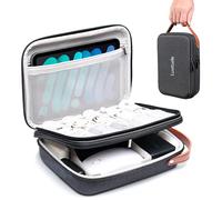 Luxtude Kabel Organizer Tasche, Kabel Organizer Reise, Hartschale Elektronik Tasche, Klein Kabeltasche Organizer für Ladekabel, Ladegerät, Powerbank, Festplatten (Black-Double Layer)
