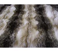 luxuriös Tier Kunstleder Pelz Stoff braun & weiß Wolf - Braun, 1Mtr - 150cmx100cm