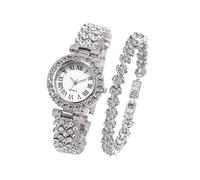Luxuriöse Damenuhren - modische Handgelenk-Bekleidung, Premium-Uhren | Elegante Herrenuhren, dekorative Uhren für den Wohnheim, besondere Anlässe, Reiseuhr, perfektes Geschenk für, Silber + Armband